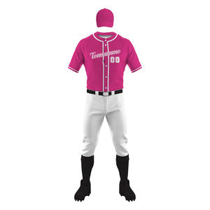 Venta al por mayor de los hombres de uniforme de béisbol Teamwear sublimación impresa camisetas con pantalones de poliéster transpirable uniformes deportivos OEM - Product Image 5