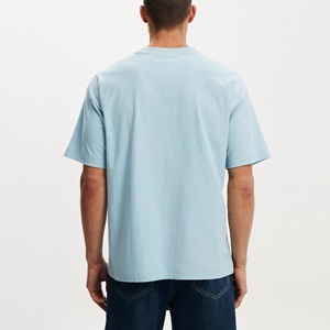 Nouveauté T-shirt décontracté surdimensionné en coton uni à manches courtes pour hommes grandes tailles - Product Image 2