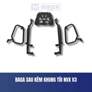 Porte-bagages arrière M-Biker NVX V3, solution idéale pour le transport de sacs et de casques en aluminium pour les motos Yamaha NVX - Product Image 1
