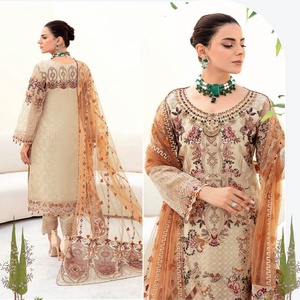 Costumes 3 pièces en organza de marque pakistanaise Ramsha MINHAL 9 robes de mariée pour femmes pakistanaise Salwar Kameez pour filles - Product Image 4