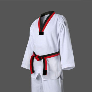 Uniforme de Taekwondo blanc traditionnel de haute qualité 45% coton et 55% Poly Mix tissu personnalisé pour les étudiants - Product Image 1