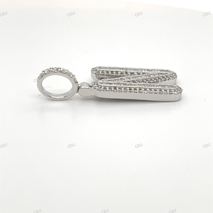 Personalizado VVS Moissanite diamante 925 plata esterlina completo helado personalizado N nombre letra inicial encanto colgante para hombres y mujeres - Product Image 4