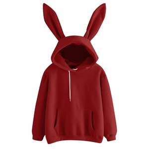 Sudadera con Capucha de Invierno de Alta Calidad Personalizada al por Mayor, Informal, Linda, para Mujer, con Orejas de Conejo y Gato, Logotipo Frontal, MOQ Bajo, 100% Algodón - Product Image 2