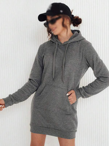 Loose Fit Lounge Hoodie Sweatshirt Dress With Kangaroo Pocket Long Sleeve Casual Fleece OEM ODM Bulk Manufacturing - Product Image 4
