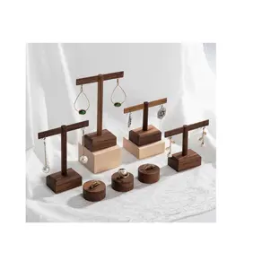 Wood and brass jewlery stand Earring Bracelet Display Holder Stand Metal Tabletop Hanging Jewelry Organizer with sale