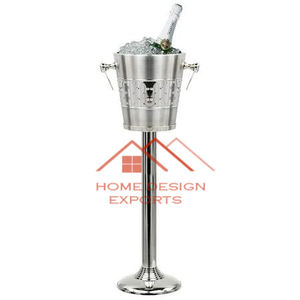 Support Porte-bouteille de vin de luxe Personnalisation disponible Seau à glace en aluminium fini or antique - Product Image 4