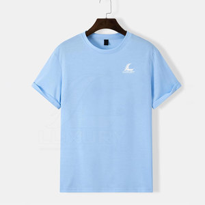 เสื้อยืดผ้าฝ้ายโพลีเอสเตอร์สำหรับผู้ชาย2025ออกแบบโลโก้ได้ตามต้องการสำหรับฤดูร้อน - Product Image 1