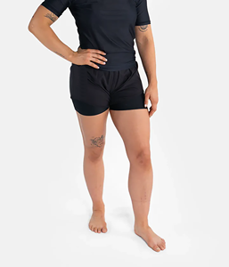 Pantalones cortos y mallas con pechera para gimnasio de talla corta para mujeres y hombres jóvenes, ropa de entrenamiento de talla grande para personas de baja estatura - Product Image 2