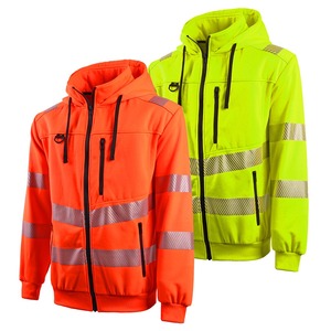 Sweat-shirt de travail unisexe pour adultes, vêtements de sécurité, sweat-shirt à capuche personnalisé à haute visibilité avec bas noir, taille grande - Product Image 1