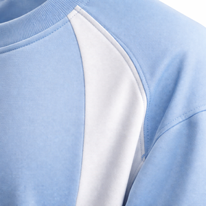 T-shirt de sport personnalisé OEM pour homme en polyester, bleu et blanc, séchage rapide, maillot d'entraînement, vente en gros - Product Image 5