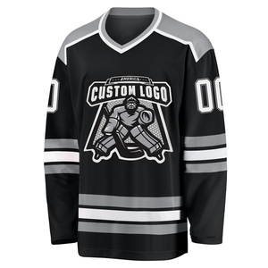 Maillot de hockey sur glace personnalisé en gros, broderie, 100% polyester, maillot de hockey pour équipe masculine, nom de l'équipe, maillot de hockey sur glace pas cher - Product Image 2