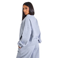 Sweat-shirt décontracté surdimensionné pour femme, col boutonné, en molleton doux, coupe décontractée, personnalisation du logo avant, haute qualité