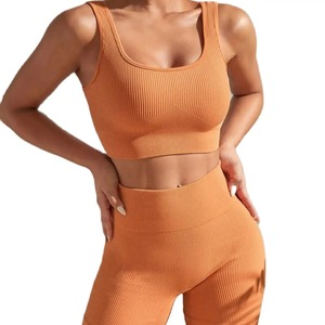 Nueva Llegada Moda Seamless Ejercicio Body-Tight Secado rápido Absorción de humedad Cintura alta Hip Yoga Fitness Set para mujeres - Product Image 3