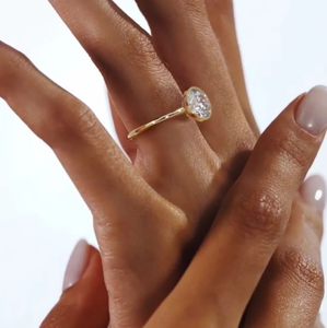 Bague en diamant taillé rond en or massif 10 carats bague de mariage solitaire en diamant cultivé en laboratoire bague de fiançailles en diamant taillé rond pour l'amour - Product Image 3