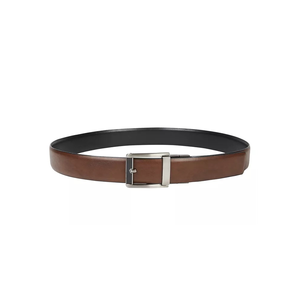 Cinturón Reversible de Cuero Genuino para Hombre, Negro por un Lado y Marrón por el Otro, Hebilla de Aleación, Talla Mediana (34-36) - Product Image 2