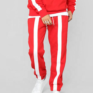 Chándales con capucha y borde de dobladillo crudo con estampado de algodón OEM personalizados, pantalones para hombre, chándal apilado acampanado para hombre, conjunto de Jogger de dos piezas - Product Image 5