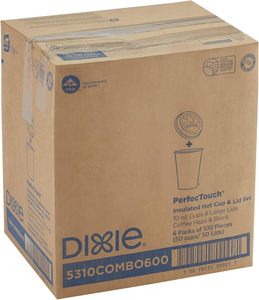 Gobelets à café en papier Dixie PerfecTouch de 10 oz et couvercles de Georgia-Pacific, 300 gobelets et couvercles jetables - Product Image 3