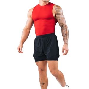 Camiseta sin mangas elástica de poliéster 90% y elastano 10% con recortes, estilo urbano, para culturismo, running y fitness, al por mayor - Product Image 4