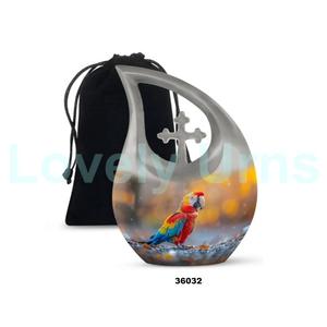 นกแก้วมาคอว์ฉีกเก็บโกศสำหรับผู้ใหญ่ขี้เถ้าของมนุษย์ประดับด้วยโกศขนาดใหญ่แถมถุงกำมะหยี่ฟรี - Product Image 6