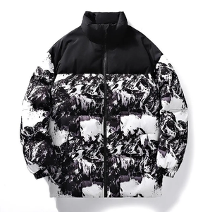 Nueva chaqueta universitaria de lona con cuello levantado impresa de alta calidad personalizada para hombres y mujeres, abrigos a juego para parejas, ropa de calle al por mayor - Product Image 2
