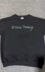 เสื้อสเวตเตอร์แขนยาวแบบปักสำหรับทุกเพศเสื้อสเวตเตอร์คอกลมแขนยาวผ้าคอตตอนสีพื้น - Product Image 5