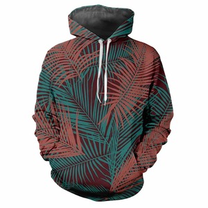 Sweat à capuche d'hiver pour hommes à la mode avec fleurs imprimées numériques et plantes décontracté à manches longues tissu épais en gros - Product Image 1