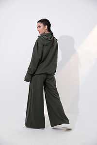 Survêtement d'hiver pour femme, décontracté, imprimé, en coton éponge, à genoux, surdimensionné, à capuche, pantalon de jogging à jambes larges, respirant - Product Image 3