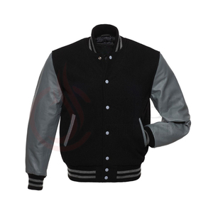 Best Quality Embroidered Leather Pu Coats Slim Fit College Fleece Baseball Letterman <b>Jacket</b> Baseball For <b>Men</b> And Women <b>summer</b> - Product Image 1