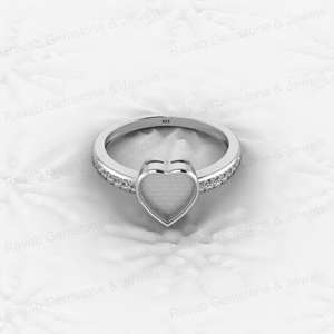 925แท้คุณภาพสูงหัวใจสีเงิน8มม. พร้อมตัวยึด CZ แบบกึ่งเปล่าการตั้งค่าสำหรับการขอแต่งงานแหวนนมแม่เครื่องประดับผู้หญิง - Product Image 4