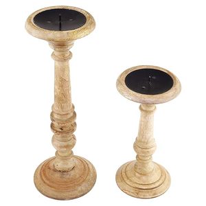 เชิงเทียนไม้ขัดเงาแฟนซีแท่นวางเทียนทำมือสำหรับตกแต่งบ้าน - Product Image 2