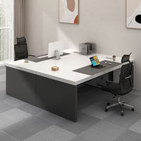 Bureau d'ordinateur exécutif personnalisé de style minimaliste moderne, bureau en bois, table d'écriture, bureau de travail, table de bureau avec tiroirs
