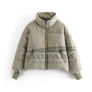 Vestes légères pour femmes de Style classique Slim Fit Packable Puffer Coat Zipper Front Long Sleeves Confortable Wear - Product Image 1