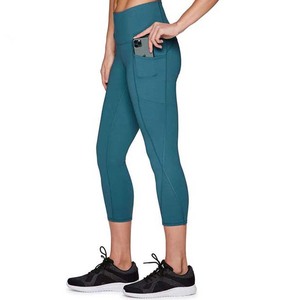 Vente en gros de pantalons de yoga d'entraînement sportif taille haute personnalisés Leggings pour femmes vêtements doux Gym Fitness Leggings 100% coton - Product Image 2