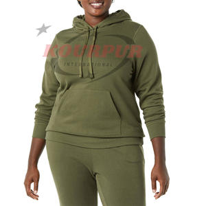 Nouvelle arrivée, sweat-shirt d'hiver tendance et élégant pour femmes, imperméable, avec poches à logo sur le devant, couleurs foncées à prix raisonnable - Product Image 1