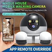 Nouveau design de caméra robot intelligente moniteur de sécurité de suivi mobile à double objectif pour animaux de compagnie et enfants