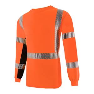 เสื้อยืดสะท้อนแสงคุณภาพสูง ขายส่ง แขนยาว แถบสะท้อนแสงหลายเส้น ผ้าทนทาน ระบายอากาศได้ดี เพื่อความปลอดภัย - Product Image 5