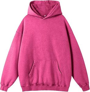 Sudadera con capucha lavada con ácido Vintage para hombre, ropa informal de gran tamaño, sudadera informal Retro, sudadera holgada de lana de algodón - Product Image 1