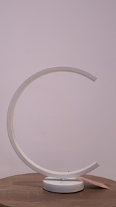 Lumetal Modern White <b>LED</b> AC Powered Desk Lamp Minimalist Crescent <b>Table</b> <b>Light</b> for Bedroom Hotel Decor - Product Image 3