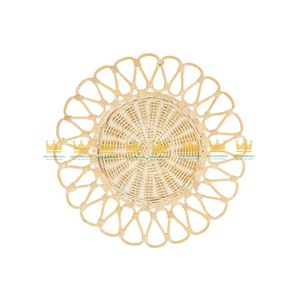 High Quality Round <b>Hand</b> Rattan Placemat Flower Table Mat <b>Heat</b> Resistant Rattan Placemats for Table Decor Hot Product - Product Image 3