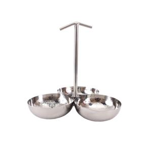 Cuenco para servir de acero inoxidable de diseño profesional, precio al por mayor, cuencos con compartimento martillado, utensilios de cocina, cuencos - Product Image 1