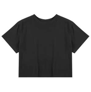 Offre Spéciale d'été T-shirt court tricoté pour femmes Chemises en coton uni respirant 210gsm Logos personnalisés - Product Image 3