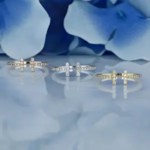 Yüksek kaliteli zarif doğal elmas açık Bar yüzük katı altın yüzük üreticileri düğün önerisi halka toptancılar toplu siparişler