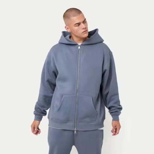 Sweat-shirt à capuche court personnalisé pour homme, en molleton français 100% coton, poids lourd, fabrication sur mesure, 320 g/m² - Product Image 3