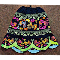 Minifalda de satén 100% algodón estilo vintage con bordado, talla grande, informal, natural, antibacteriana, de secado rápido