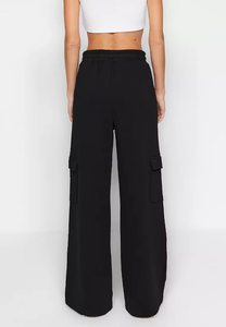 Nueva llegada Casual Multi bolsillo pantalones de mezclilla de cintura alta pantalones vaqueros sueltos para mujeres pantalones Cargo mujeres transpirables - Product Image 5