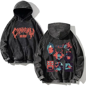 Sweat à capuche unisexe délavé à l'acide DTG, sweat à capuche de meilleure qualité, sérigraphie décontractée, hip hop rock, conception d'épaule tombante, hiver, nouvel arrivage - Product Image 4