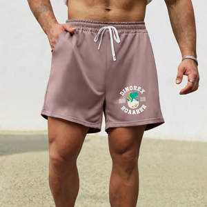 Pantalones cortos de jogging de algodón con estampado personalizado para hombre, ropa de calle a la moda, ajuste holgado con decoración de cremallera, cierre de cordón transpirable - Product Image 5