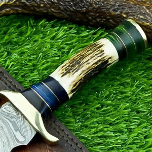 Cuchillo Bowie de Acero Inoxidable Hecho a Mano con Borde Dentado, Mango de Cuerno, Funda, Personalizado, Soporte OEM, Caza, Supervivencia, Campamento, Aire Libre - Product Image 4