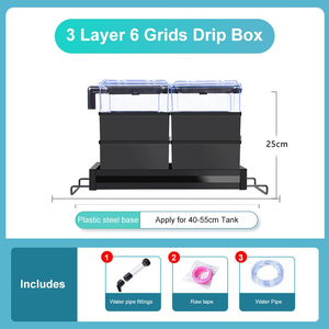 Filtro de Goteo Rectangular de Plástico para Acuarios, Duradero, de 3 Capas y 6 Compartimentos, Silencioso, Filtro Superior para Peceras - Product Image 2