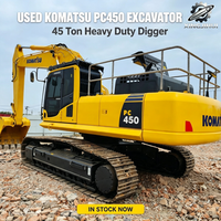 Excavatrice sur chenilles Komatsu PC450 de 45 tonnes, grande pelle minier lourde avec moteur SAA6D125E5, excavatrice de construction japonaise d'occasion